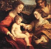 CORNELISZ VAN OOSTSANEN, Jacob, The Mystic Marriage of St Catherine dfg